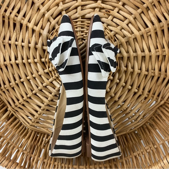 COACH AND FOUR | Pointed Toe Black & White Striped Flats - Picture 8 of 8